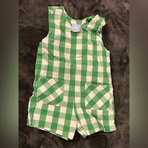 Bella Bliss Green and White Gingham Romper